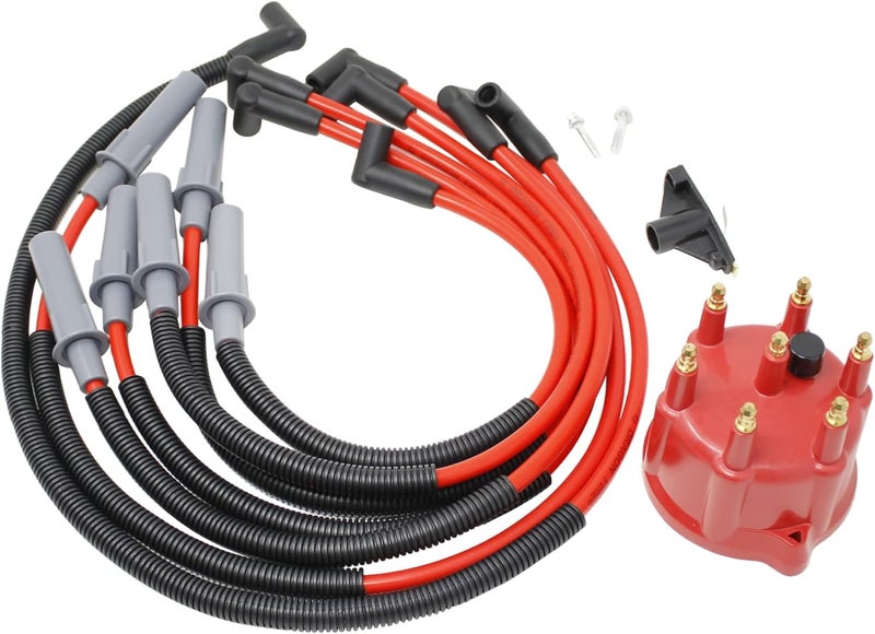 AIP Electronics DRAGON FIRE PERFORMANCE Power Pack Distributor Cap Rotor and Low Ohm Plug Wires Compatible/Replacement for 1992-2003 Dodge B150 B1500 B250 B2500 D150 D250 Durango Dakota Ram W150 3.9L V6 - Image 2